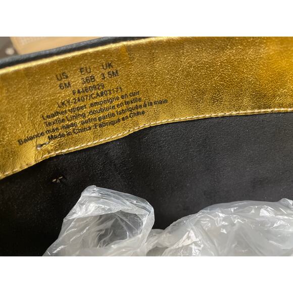 Donna Karan New York Women's Clari Tall Boot Black Leather Gold Heel Size 6 NIB - Picture 14 of 16